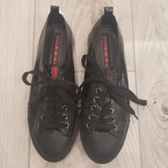 prada leather sneakers womens